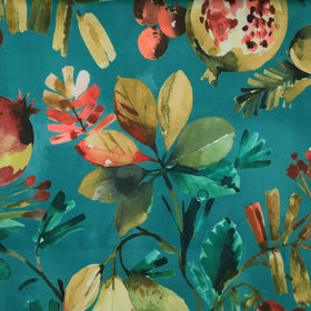 Clarke & Clarke Fruta Velvet Fabric Teal