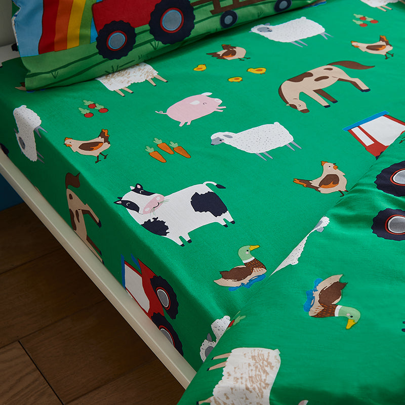 Catherine Lansfield Farmyard Animals Duvet Cover Bedding Set Blue