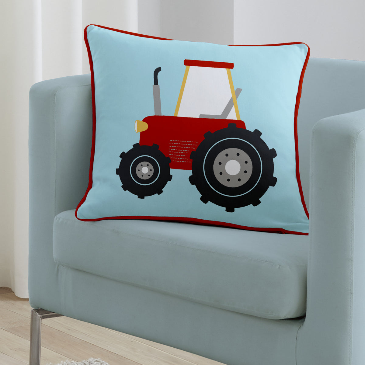 Bedlam Farmyard Friends Filled Cushion 43cm x 43cm Blue