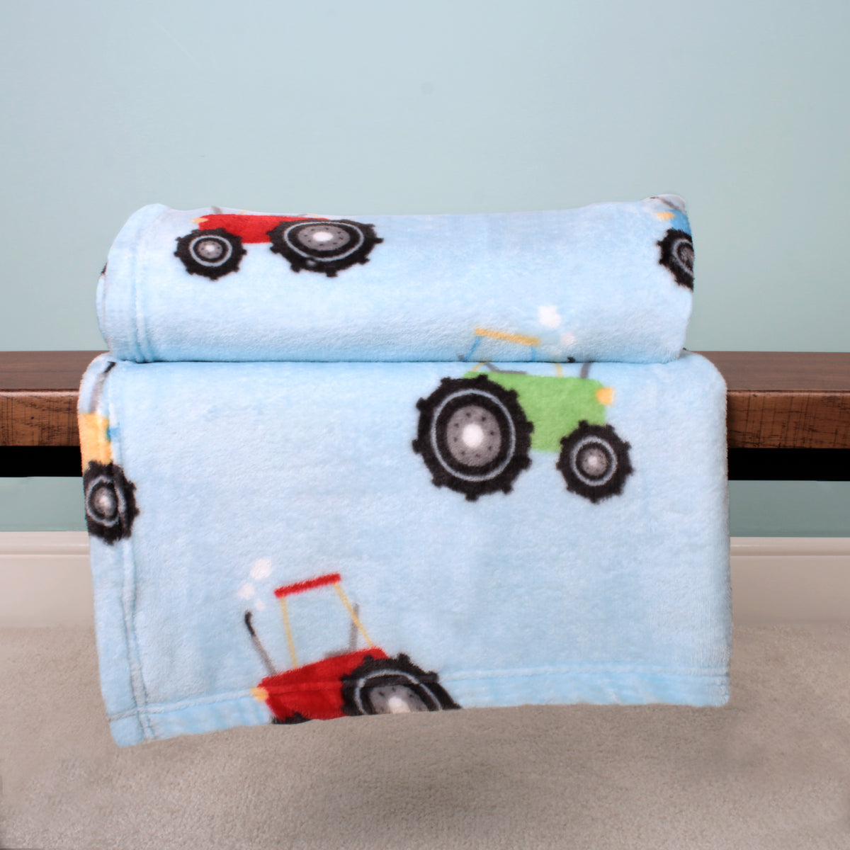 Farmyard Friends Throw 120cm x 150cm Blue