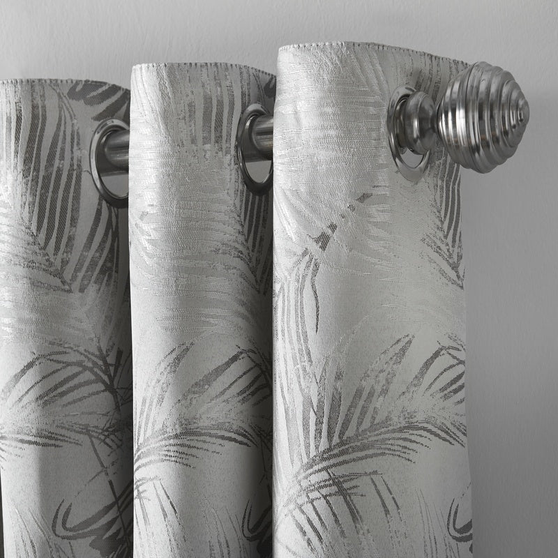 Fiji Ready Made Eyelet Curtains Silver