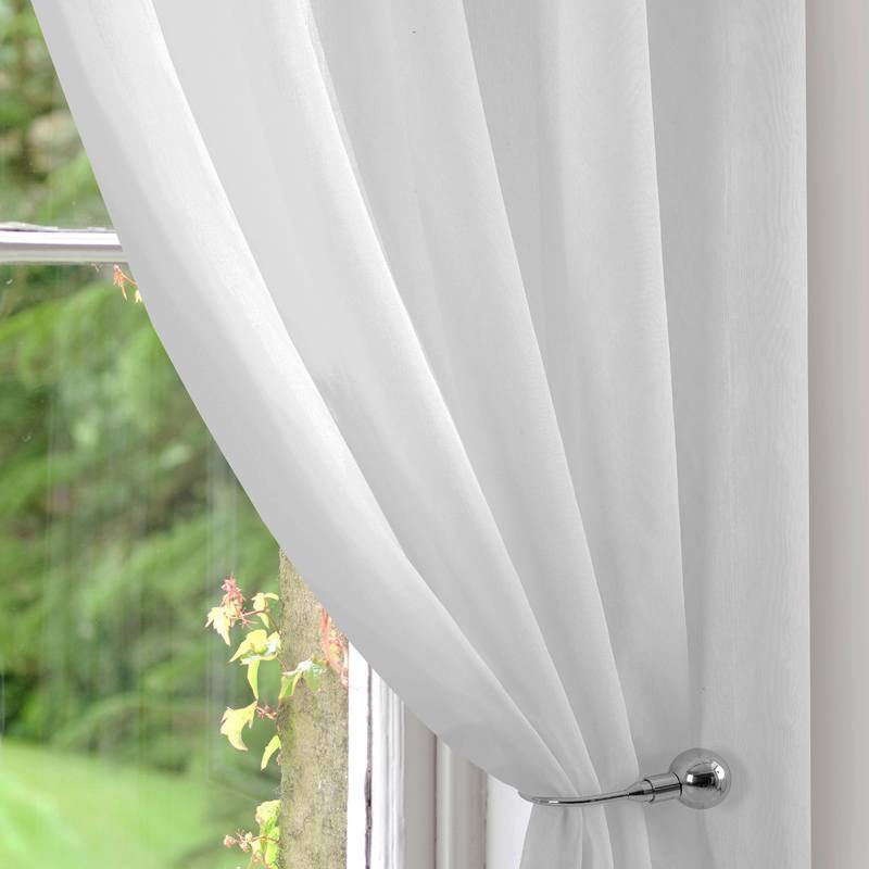Fineweave Voile Curtain Panel White