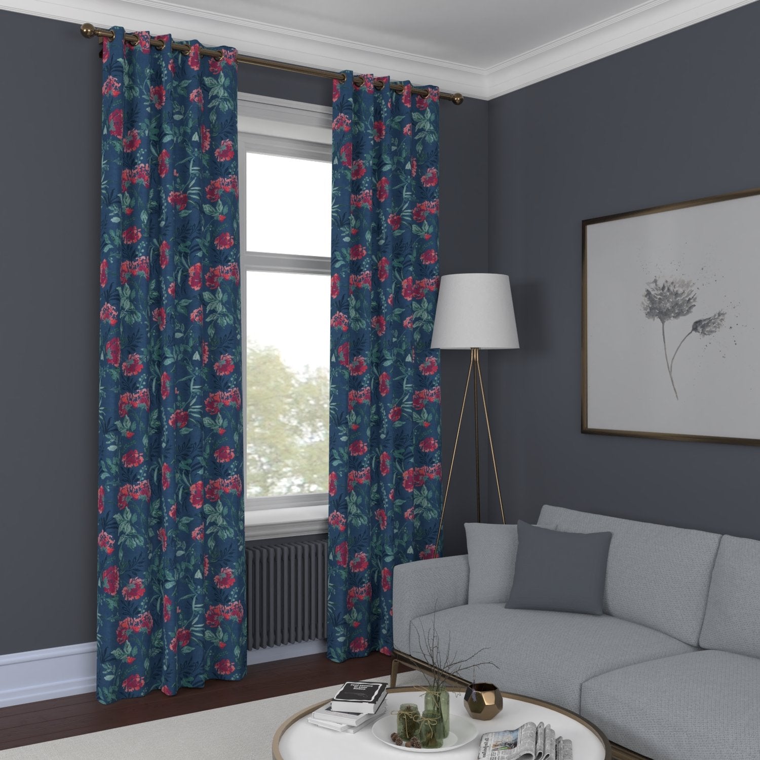 Flora Made to Measure Curtain Berry