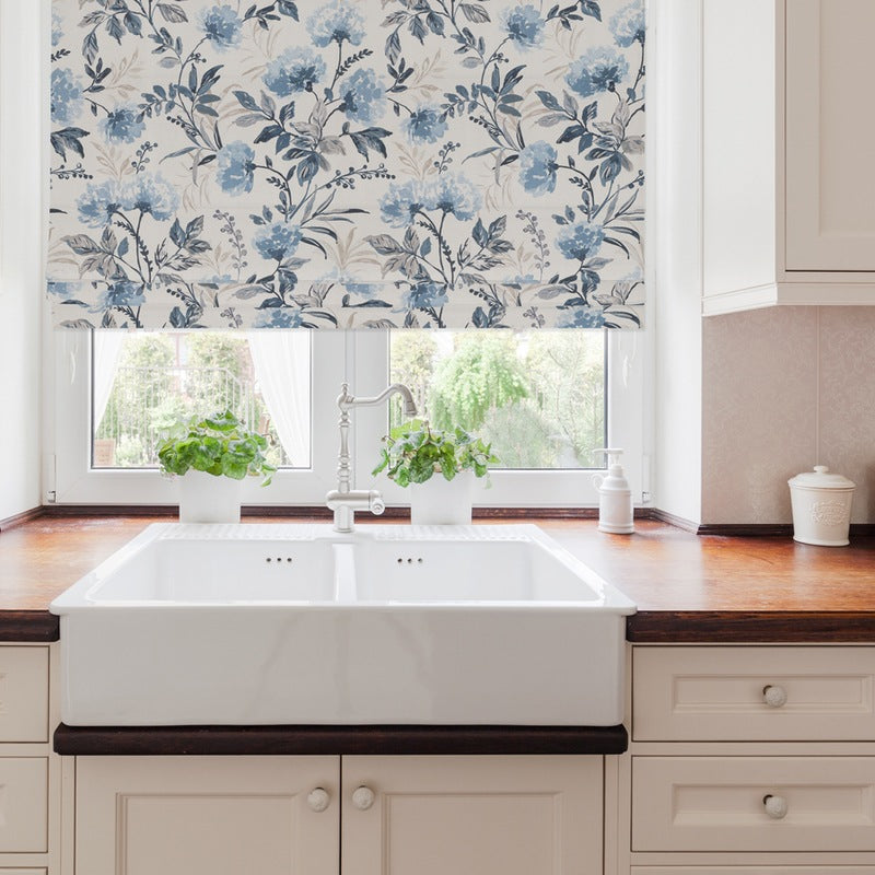 Flora Made to Measure Roman Blind Grey Skies