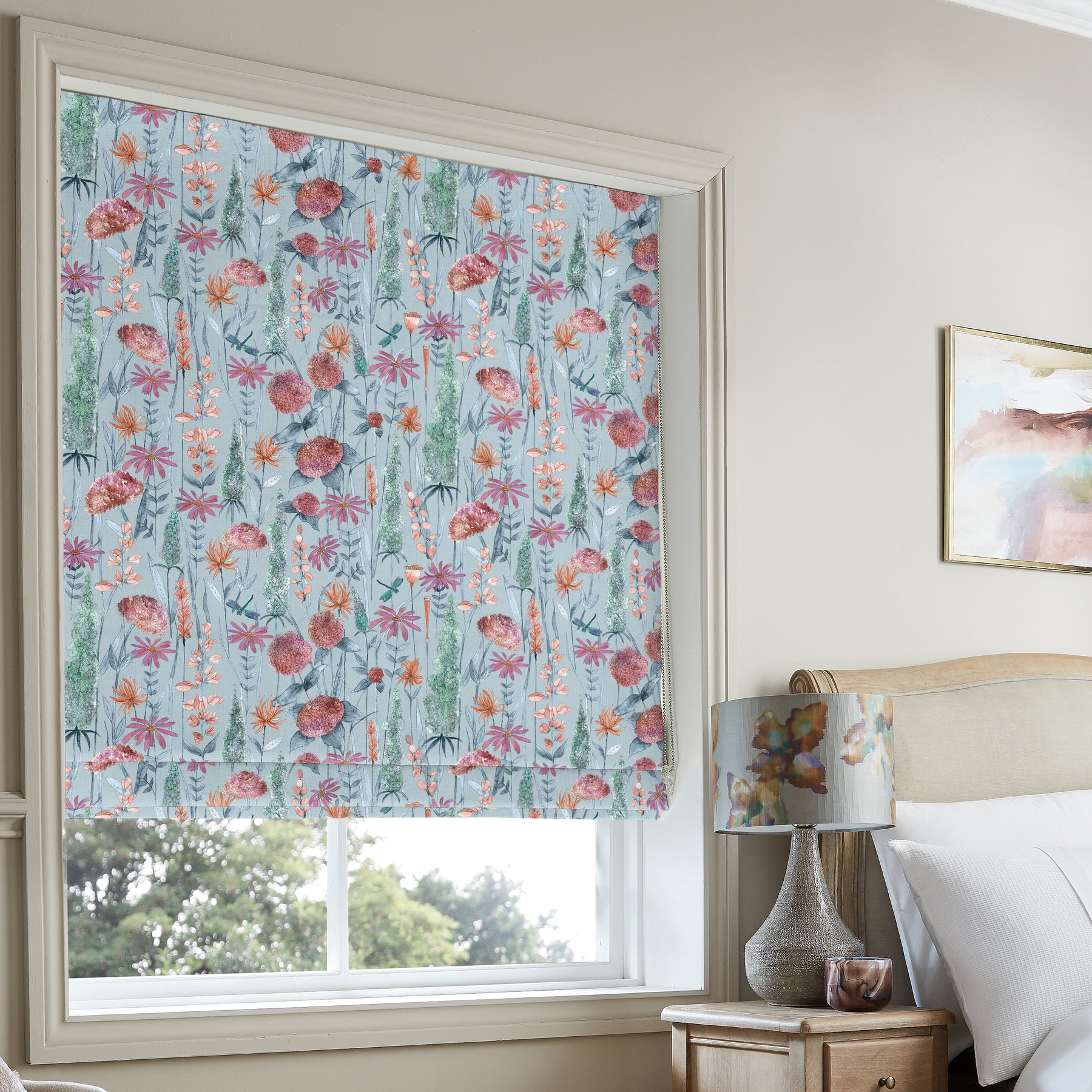 Voyage Florabunda Made to Measure Roman Blind Cornflower