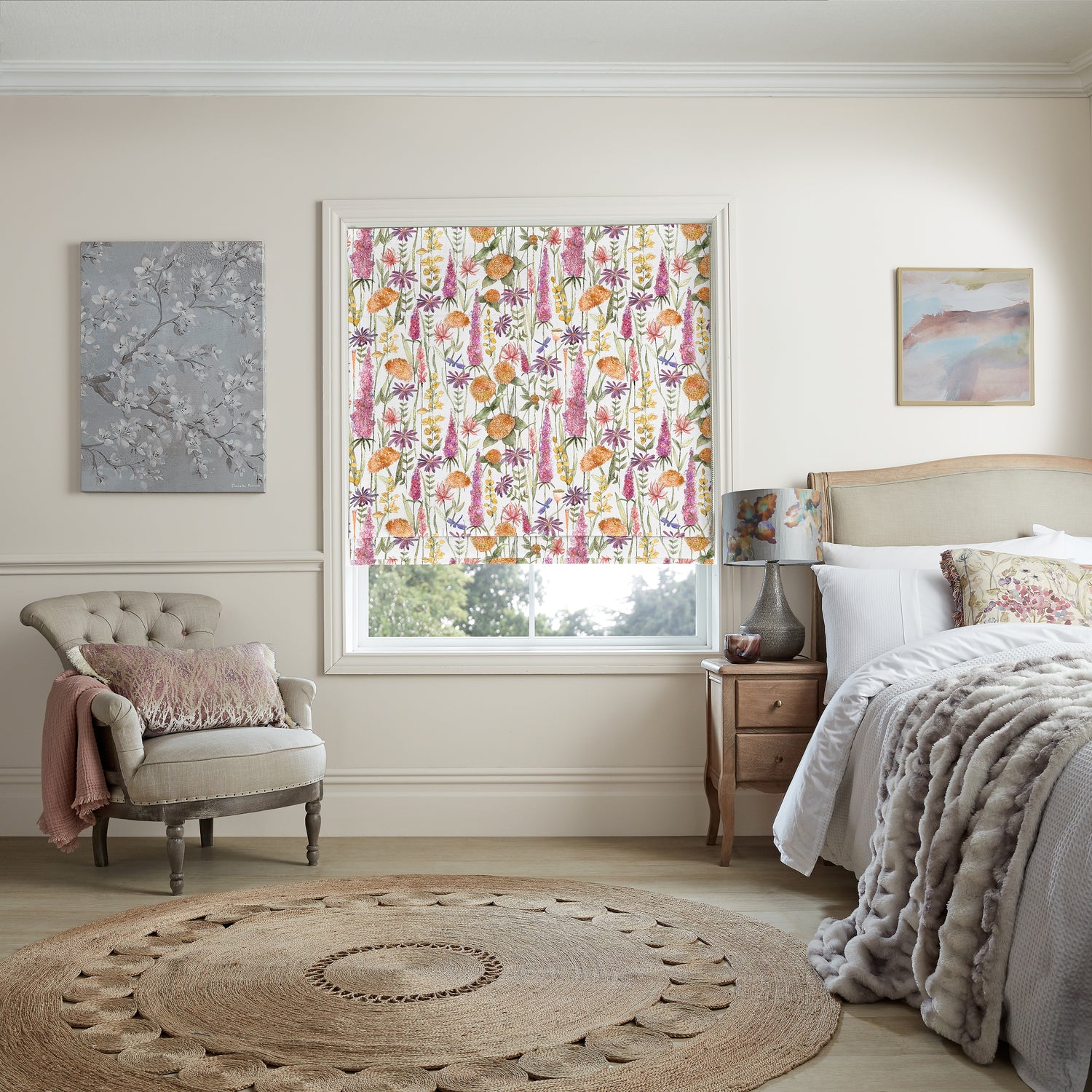 Voyage Florabunda Made to Measure Roman Blind Russett Linen