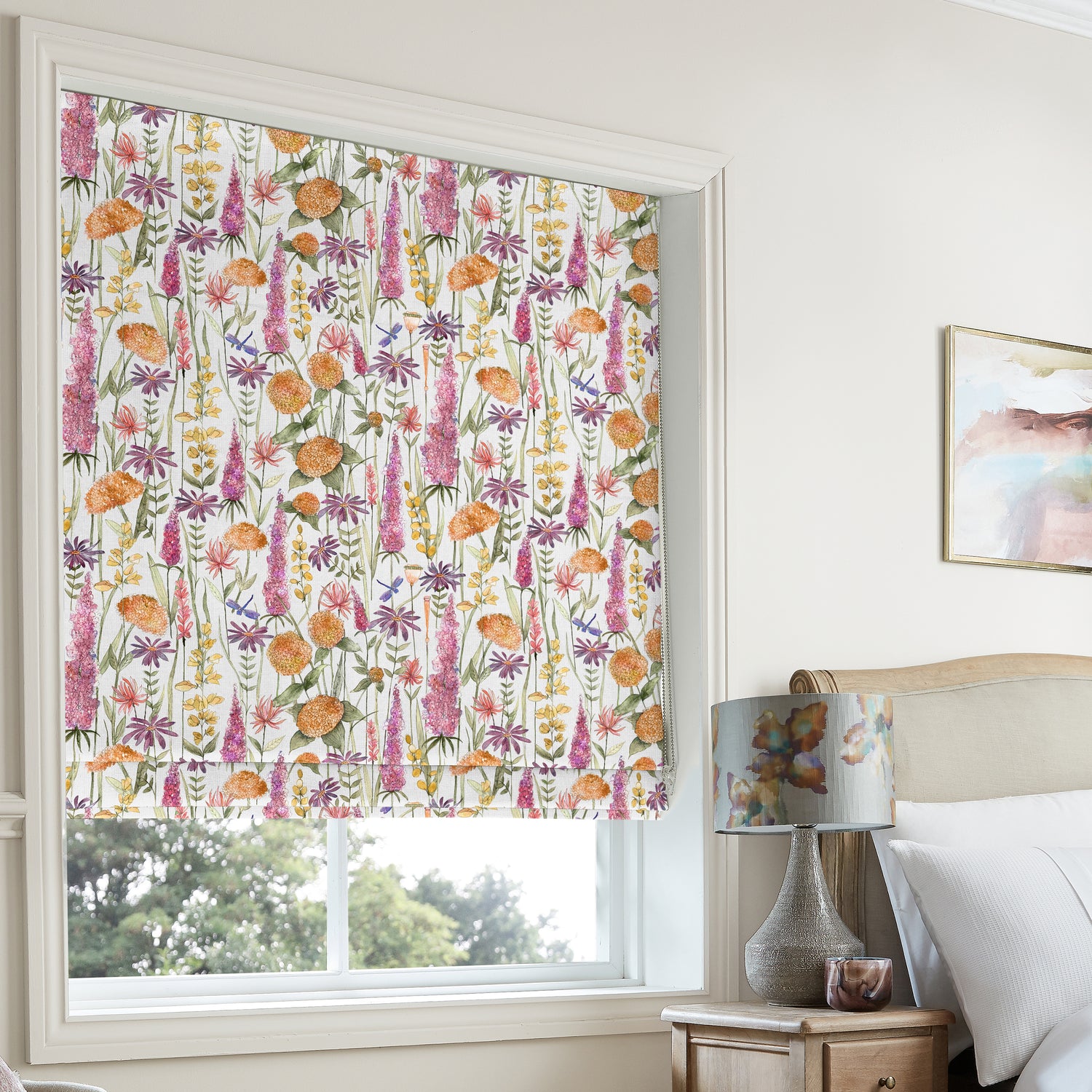 Voyage Florabunda Made to Measure Roman Blind Russett Linen
