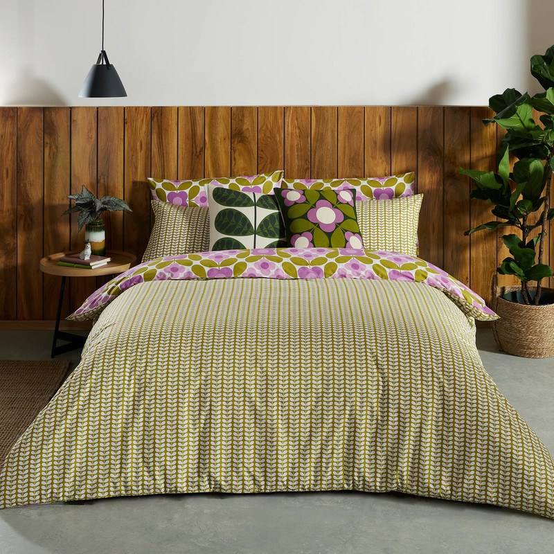 Lupin Orla Kiely Flower Tile Duvet Cover Bedding Set Terrys
