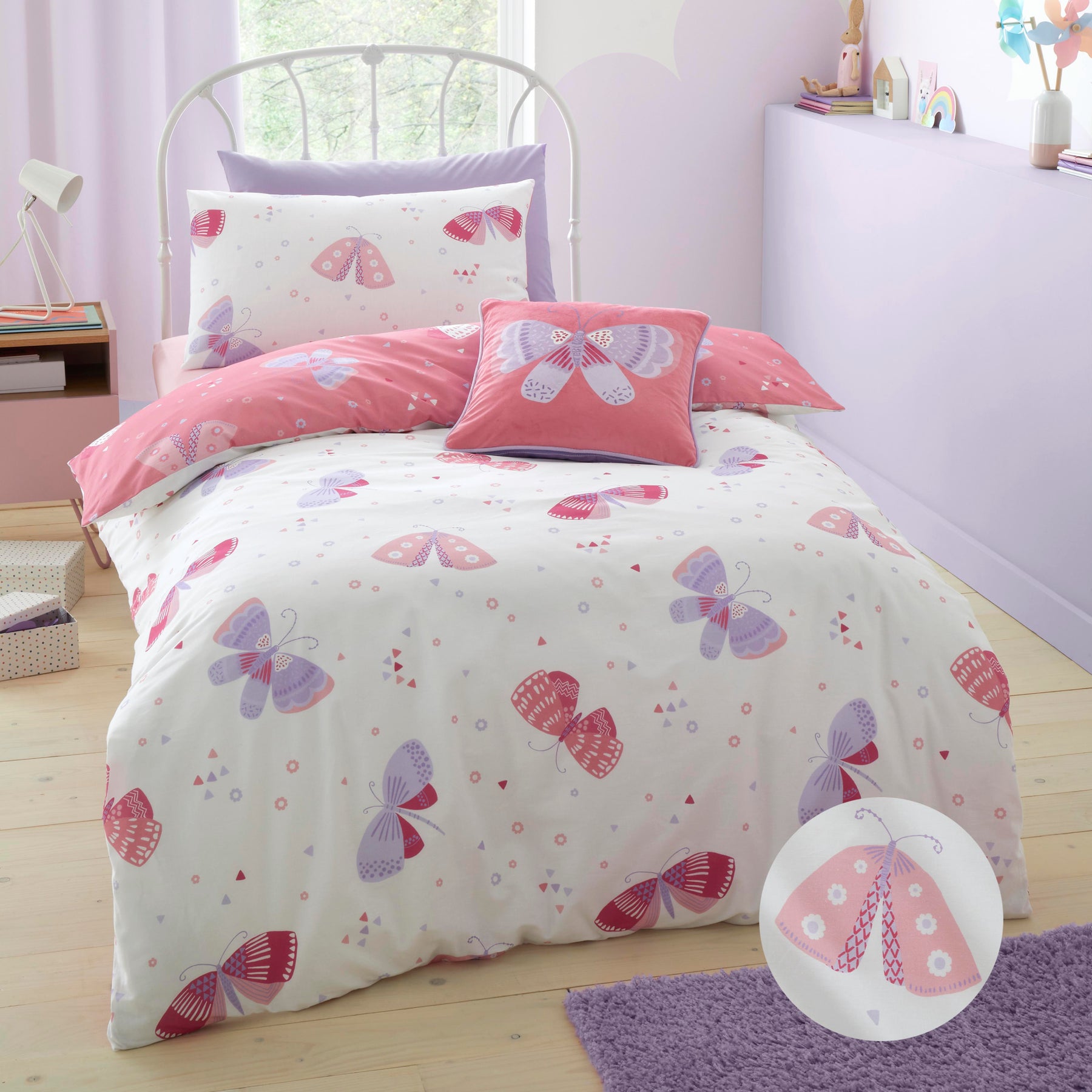 Flutterby Butterfly Childrens Bedding Pink