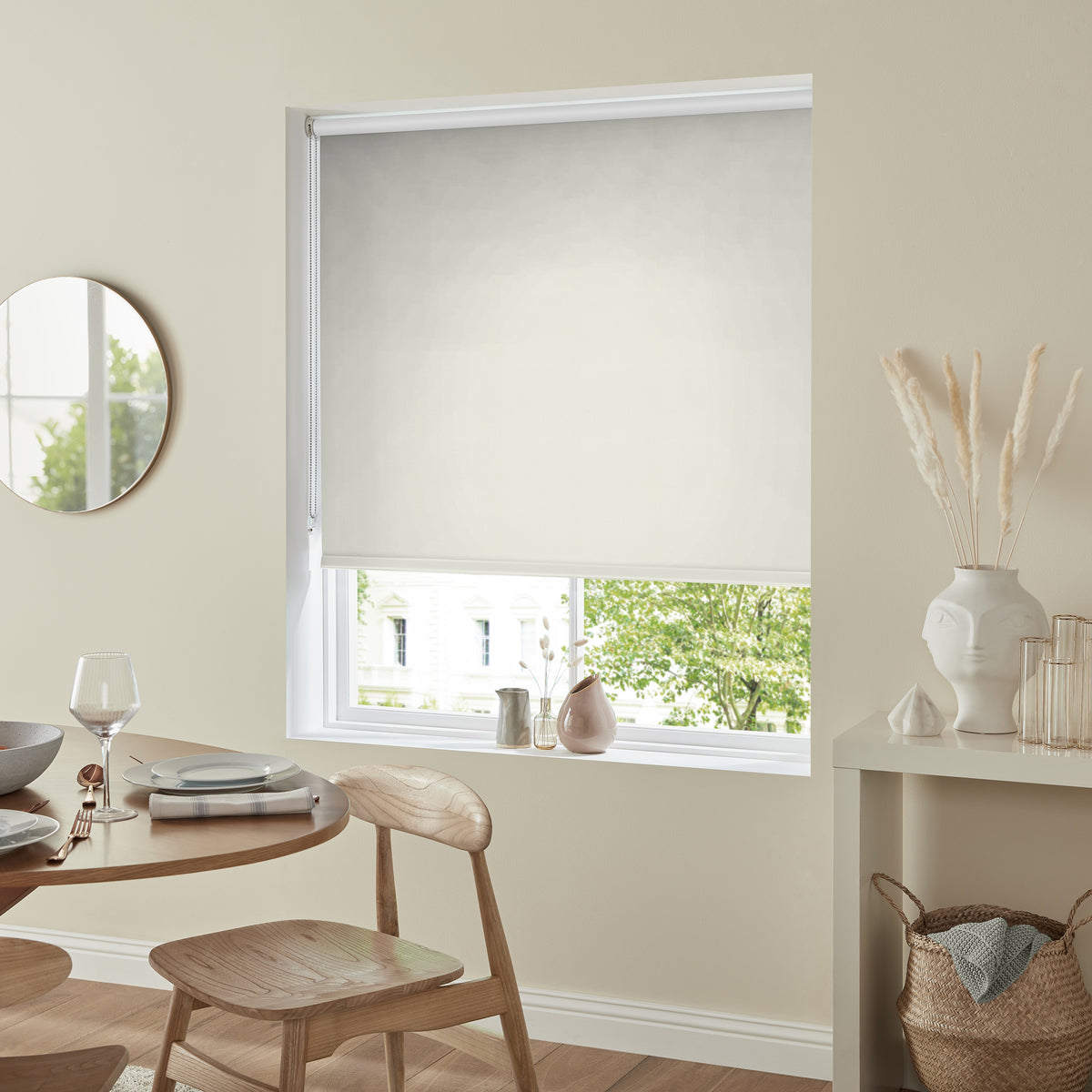 Optic Made to Measure Blackout Roller Blind Beige