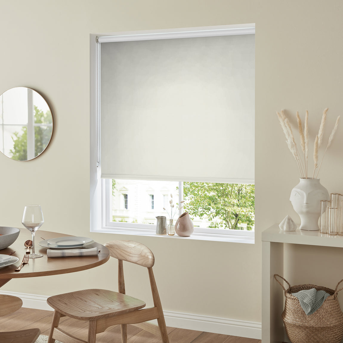 Optic Made to Measure Blackout Roller Blind Beige