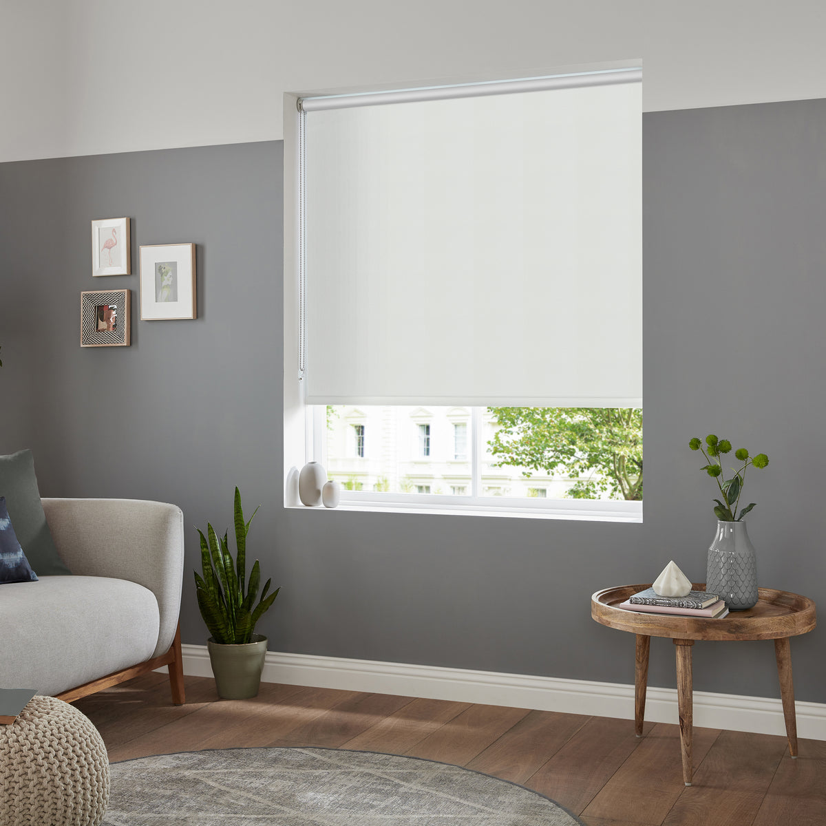 Optic Made to Measure Blackout Roller Blind White