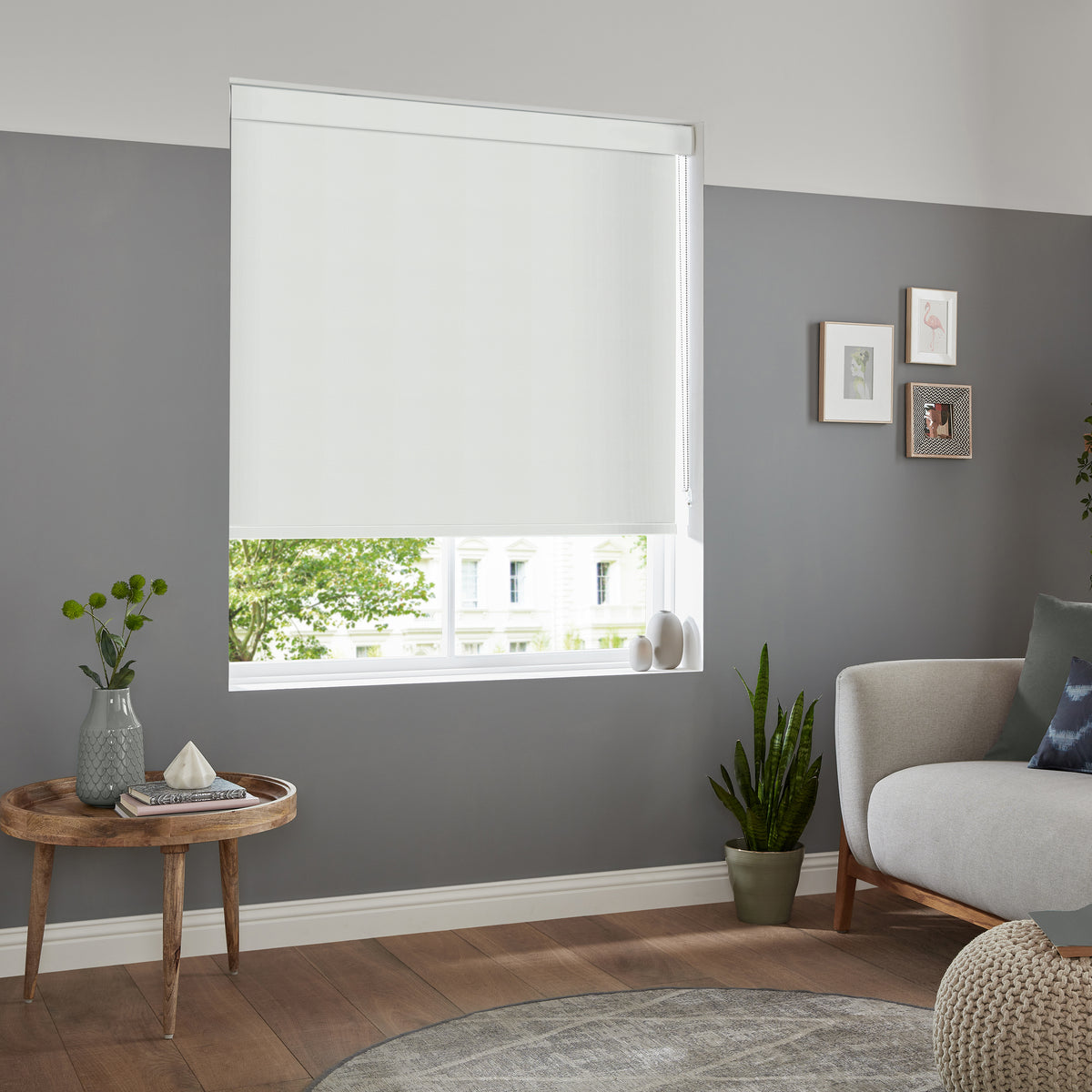 Optic Made to Measure Blackout Roller Blind White