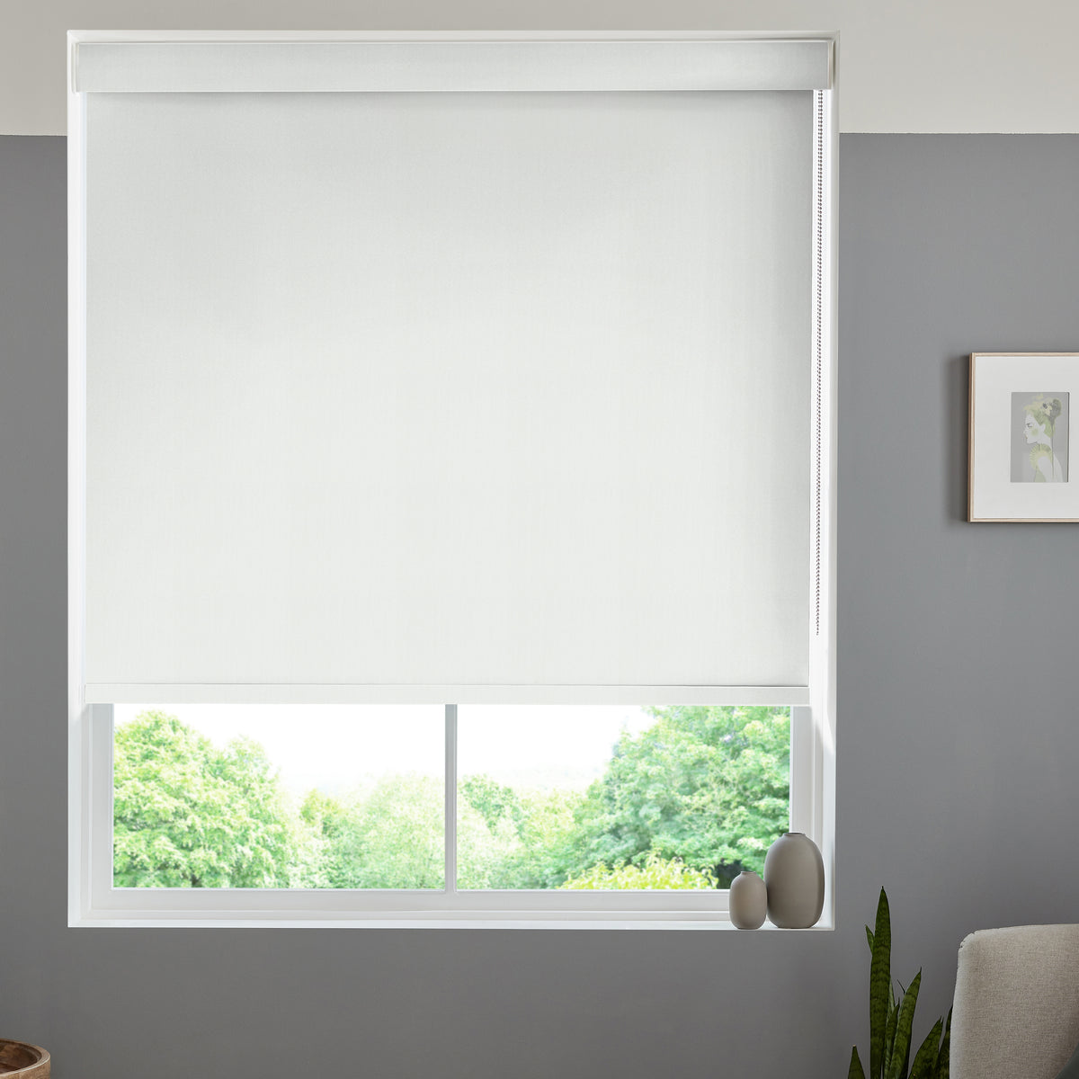 Optic Made to Measure Blackout Roller Blind White