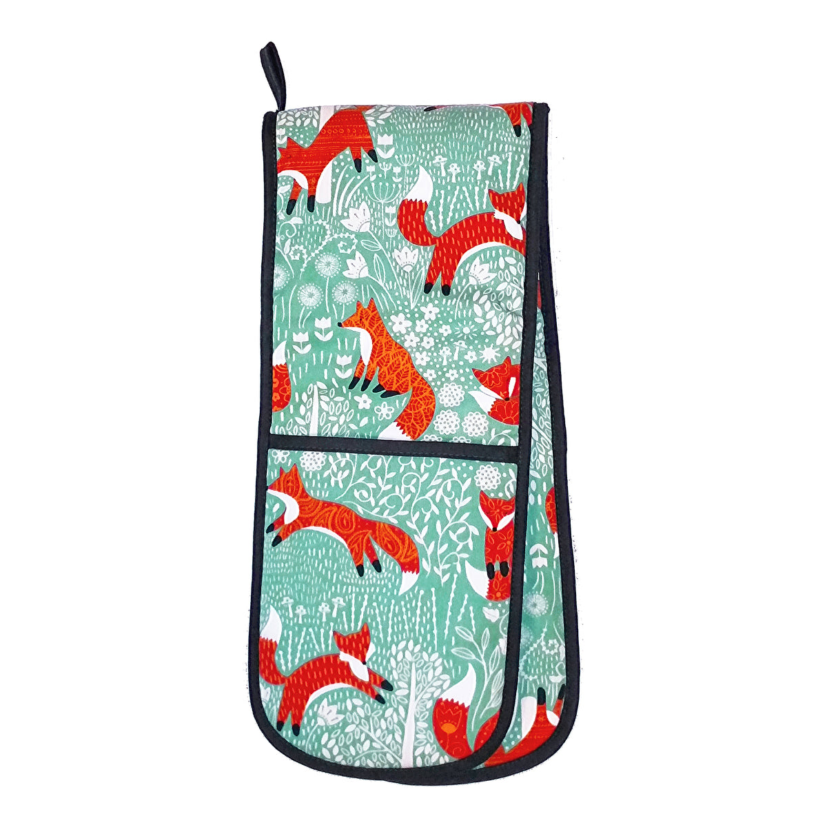 Ulster Weavers Foraging Fox Double Oven Glove Blue