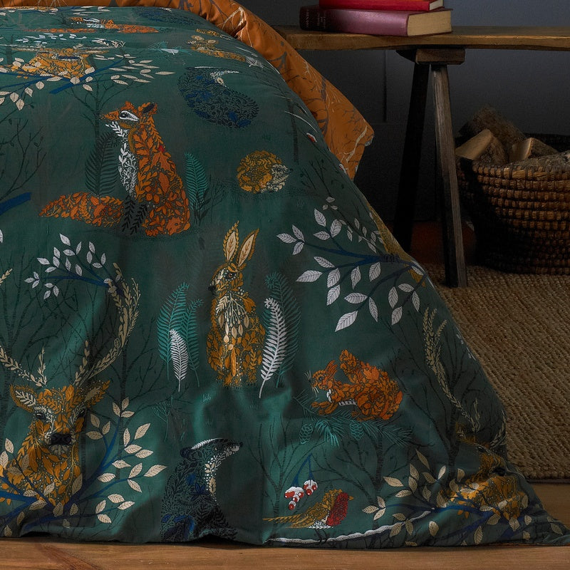 Furn Forest Fauna Duvet Cover Bedding Set Emerald