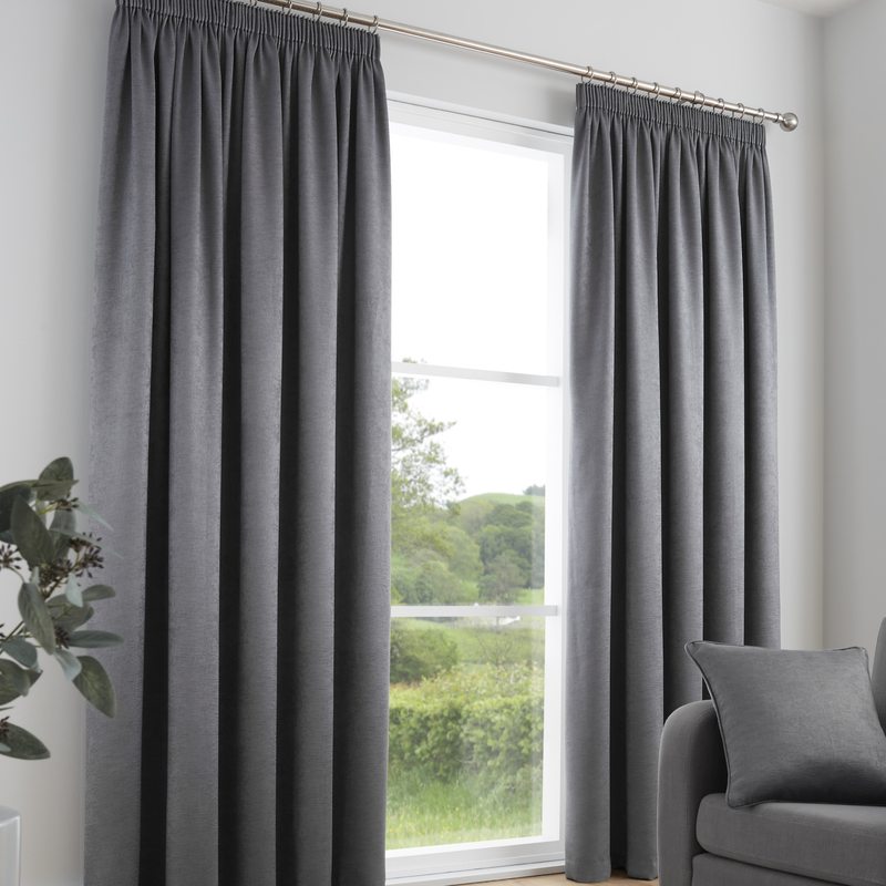 Galaxy Dimout Ready Made Curtains Charcoal