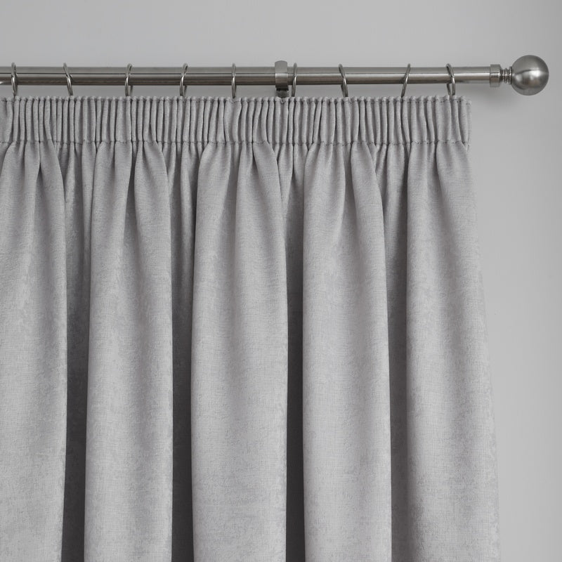 Fusion Galaxy Dimout Ready Made Pencil Pleat Curtains Silver