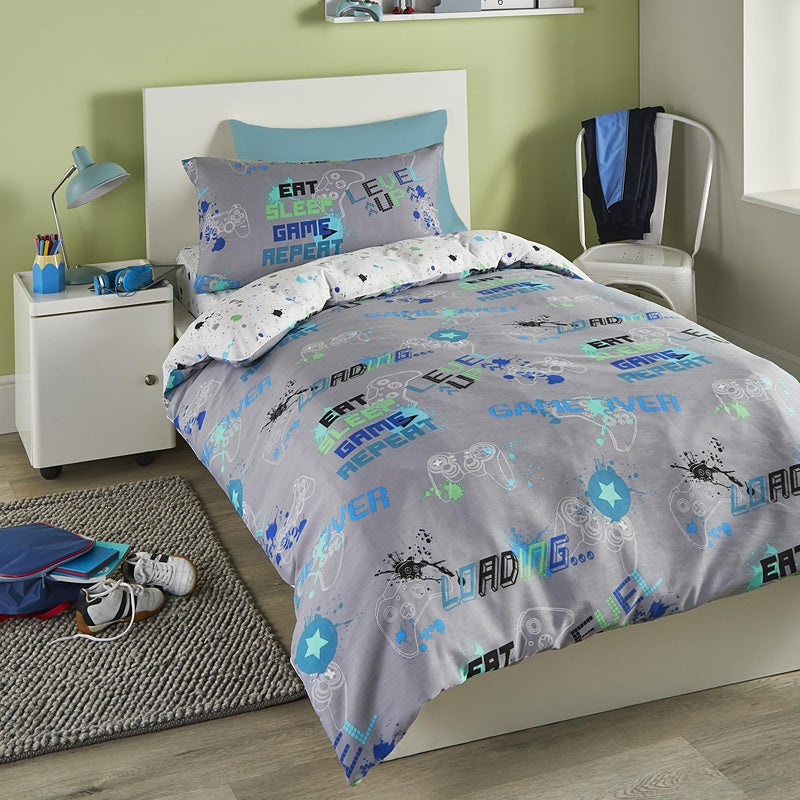 Bedlam Game Glow Duvet Cover Bedding Set Grey