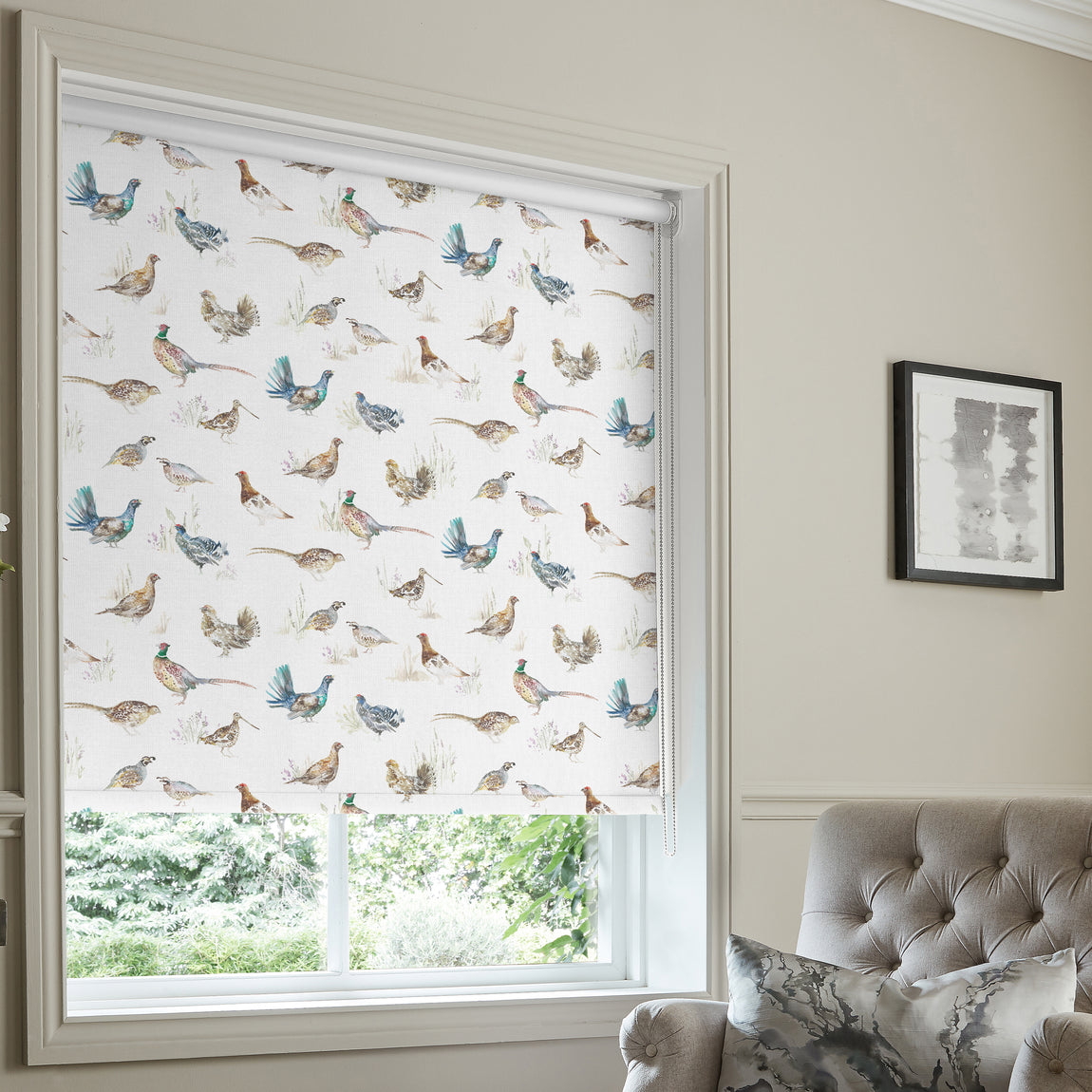 Voyage Gamebirds Made to Measure Blackout Roller Blind Cream