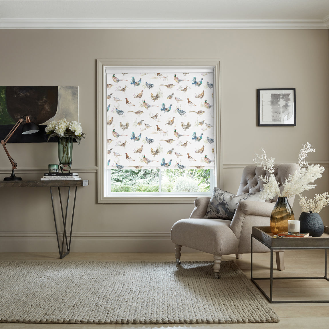 Voyage Gamebirds Made to Measure Blackout Roller Blind Cream