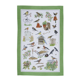 Ulster Weavers Garden Birds Tea Towel Green