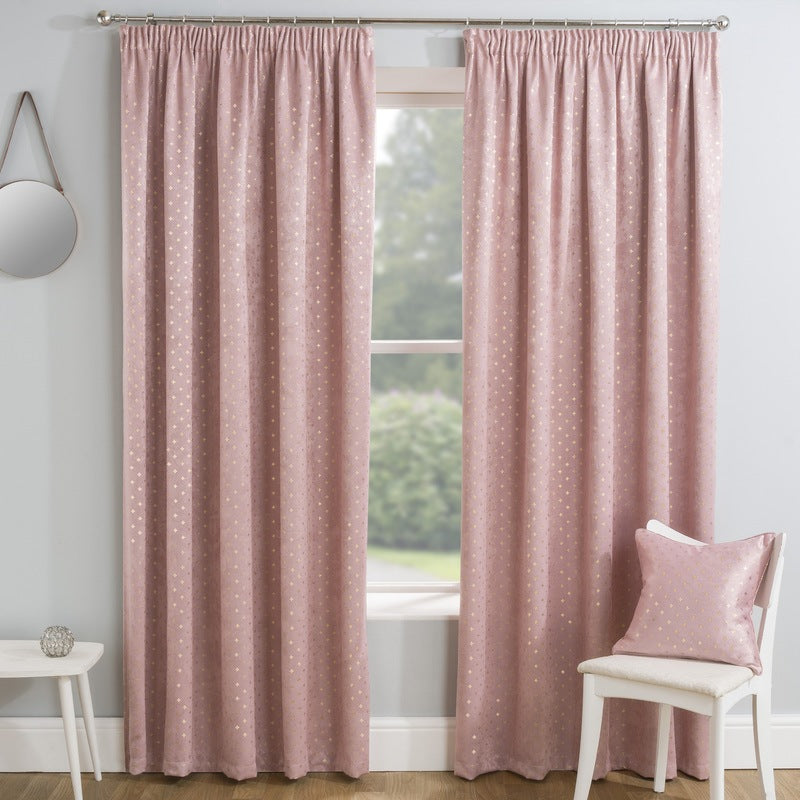 Gemini Ready Made Thermal Blockout Curtains Blush