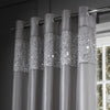 Catherine Lansfield Glitzy Ready Made Eyelet Curtains Grey