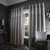 Catherine Lansfield Glitzy Ready Made Eyelet Curtains Grey
