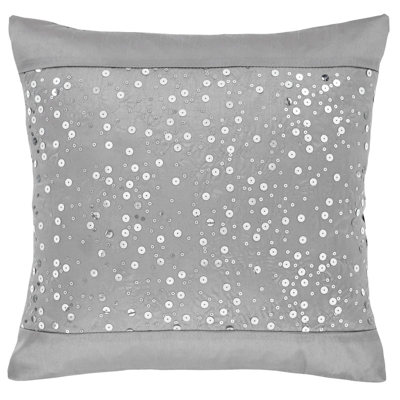 Catherine Lansfield Glitzy Filled Cushion 43cm x 43cm Grey