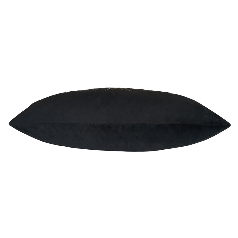 Gold Bee Velvet Boudoir Filled Cushion 30cm x 50cm Black