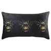 Gold Bee Velvet Boudoir Filled Cushion 30cm x 50cm Black