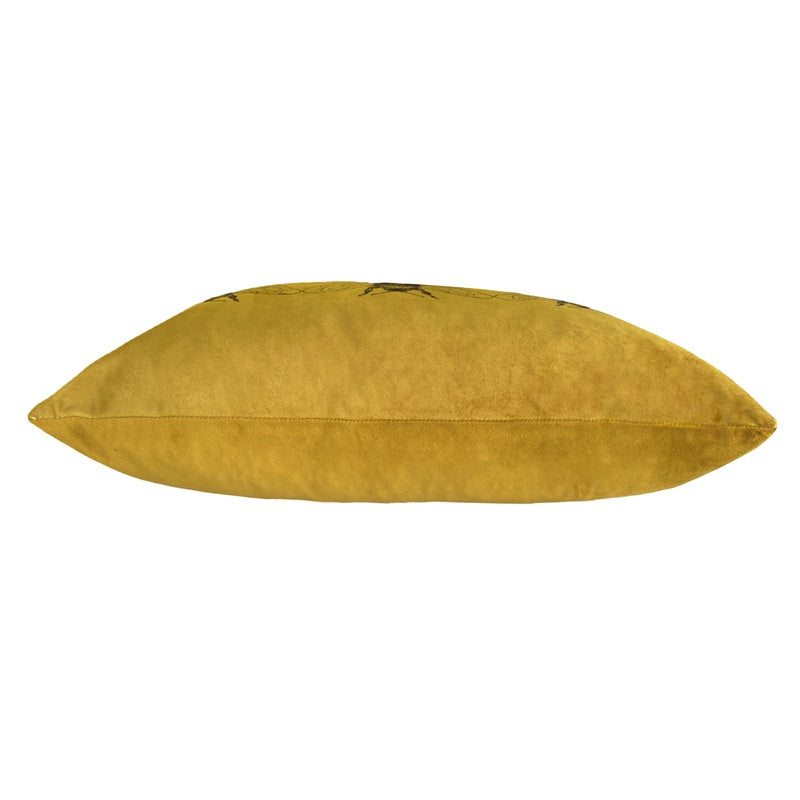 Evans Lichfield Gold Bee Velvet Boudoir Filled Cushion 30cm x 50cm