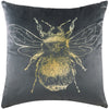 Evans Lichfield Gold Bee Velvet Filled Cushion 43cm x 43cm Grey