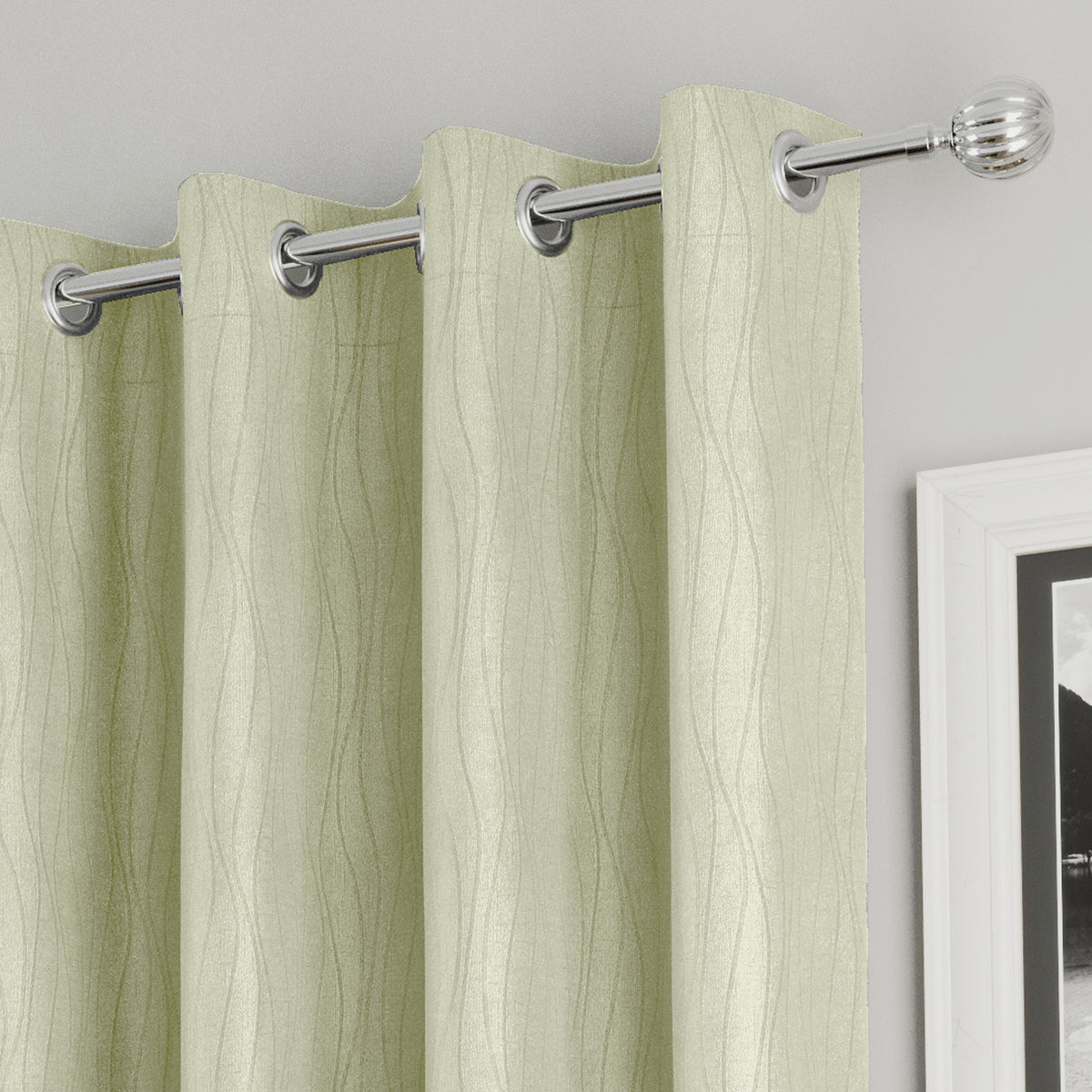 Goodwood Blockout Ready Made Eyelet Curtains Green