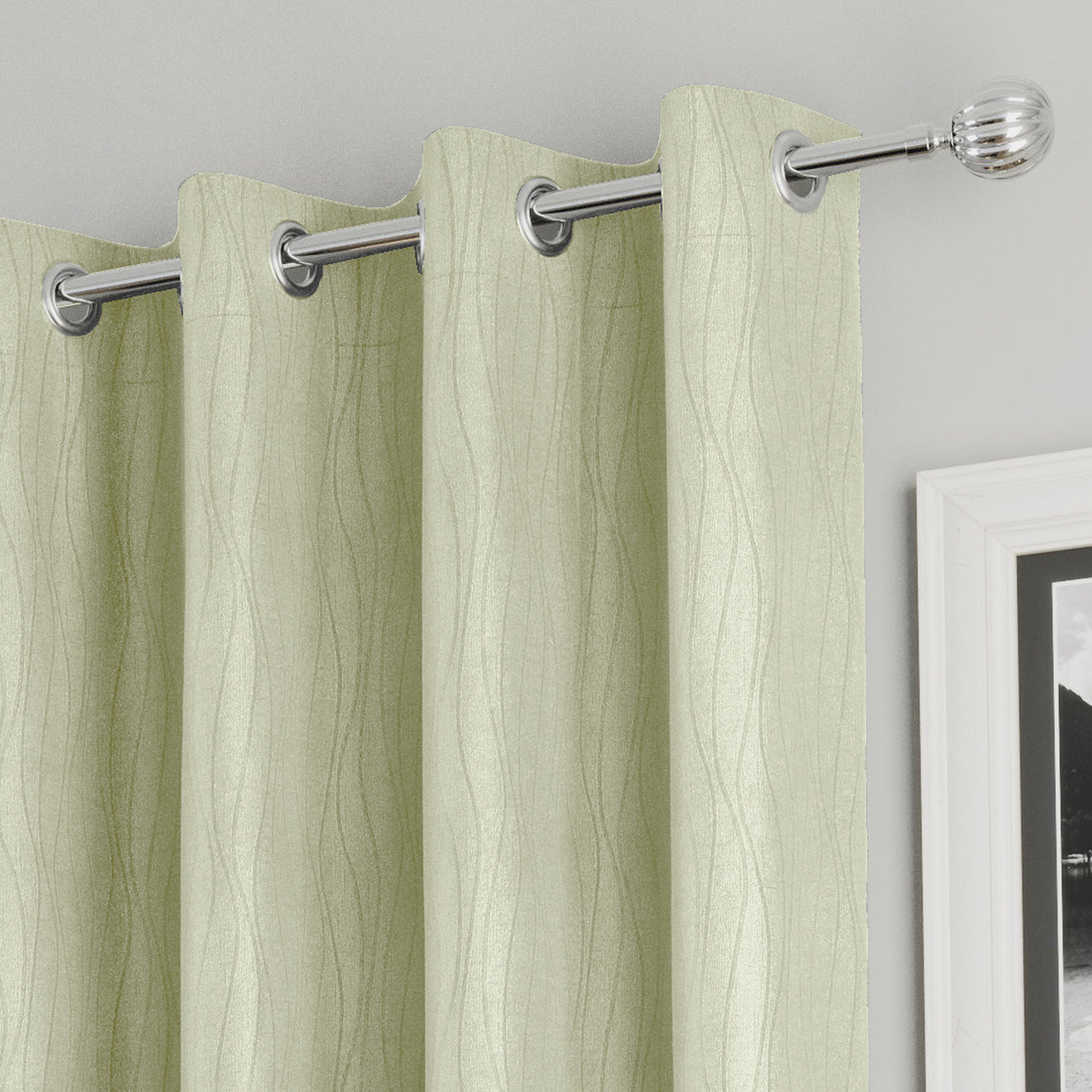 Goodwood Blockout Ready Made Eyelet Curtains Green