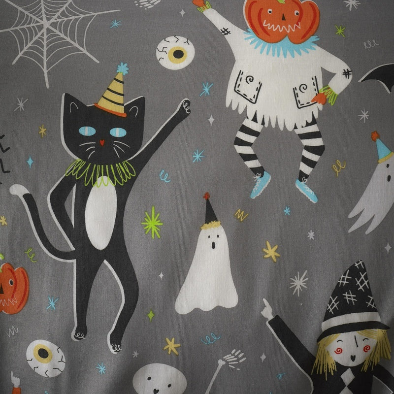 Halloween Party Duvet Cover Bedding Set Grey