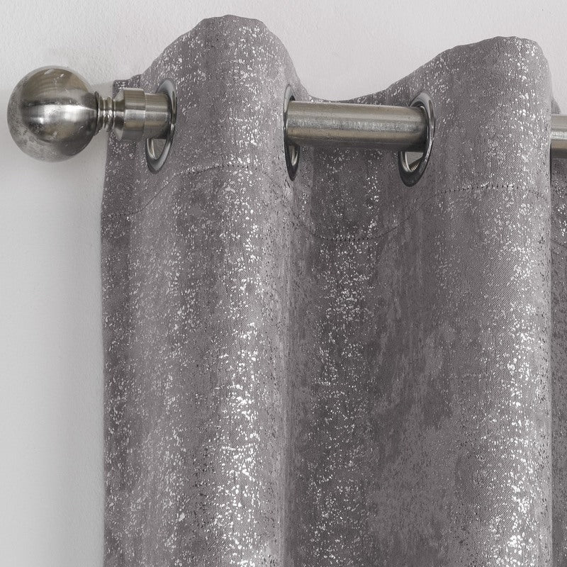 Halo Blockout Ready Made Eyelet Curtains Grey