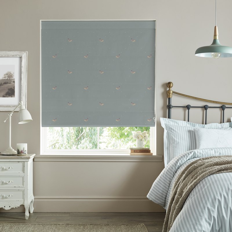 Sophie Allport Hare Made to Measure Roman Blind Teal Blue