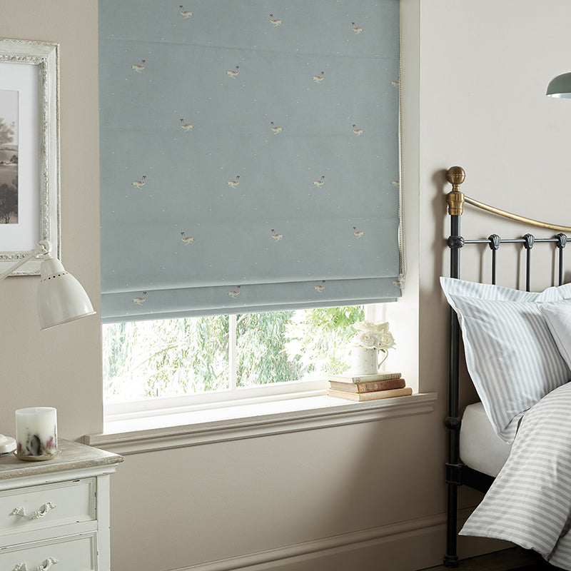 Sophie Allport Hare Made to Measure Roman Blind Teal Blue