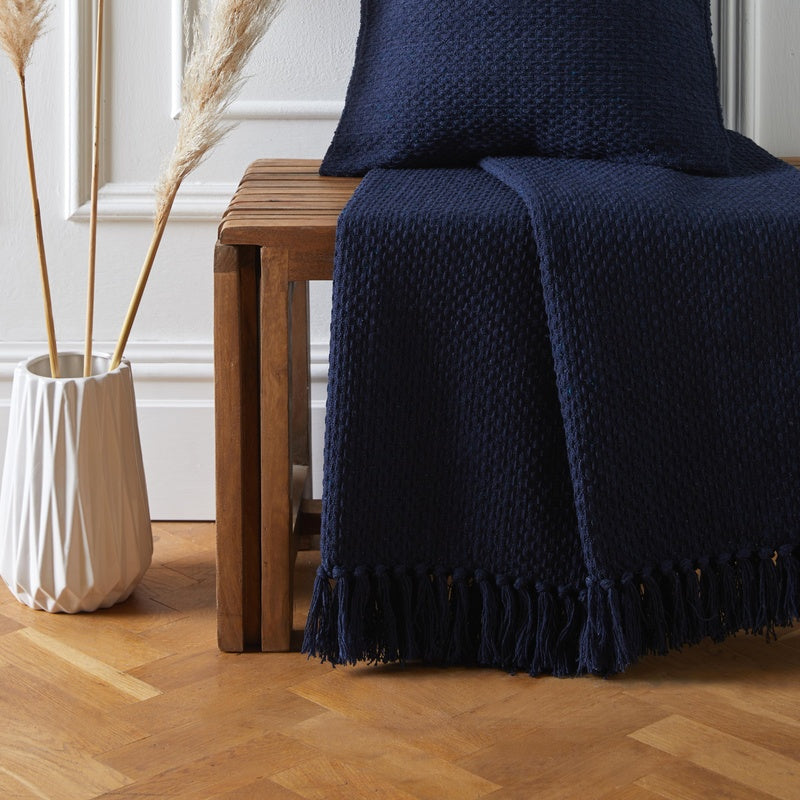 Hayden Throws and Cushion Navy