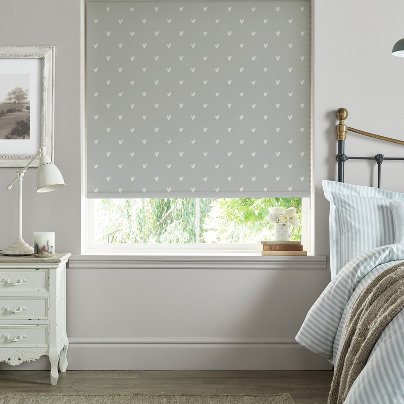 Sophie Allport Hearts Made to Measure Blackout Roller Blind Grey