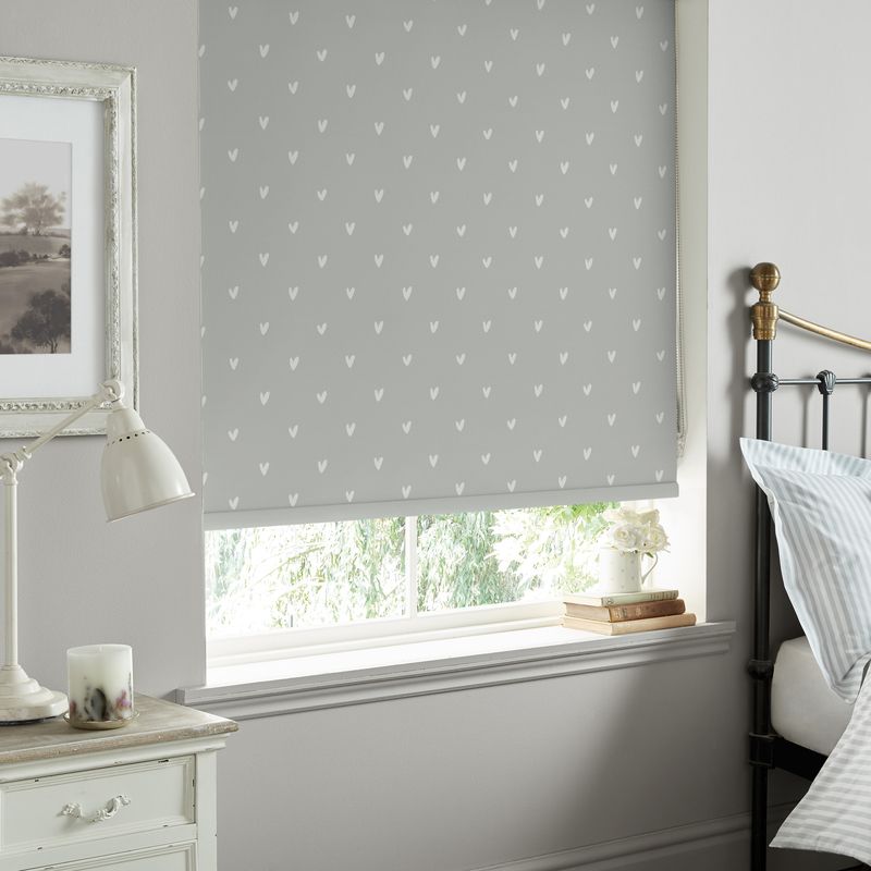 Sophie Allport Hearts Made to Measure Blackout Roller Blind Grey