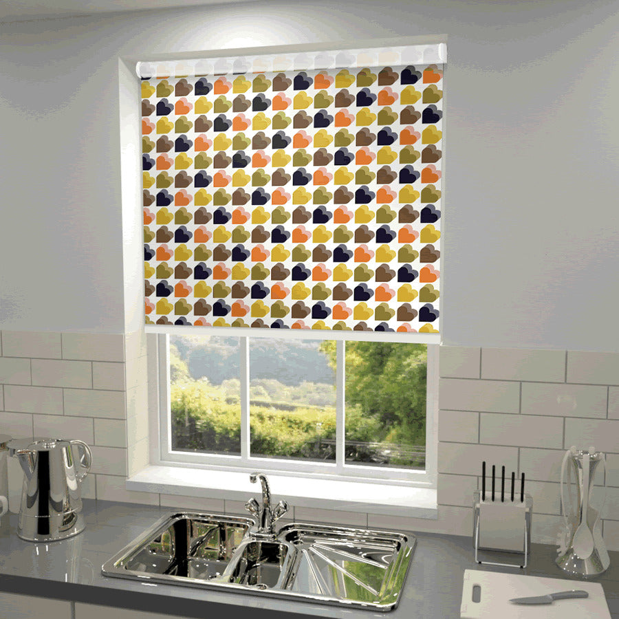 Orla Kiely Love Hearts Made to Measure Blackout Roller Blind Multi