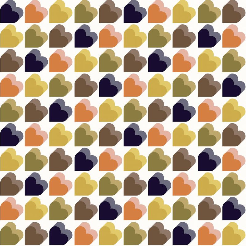 Orla Kiely Love Hearts Made to Measure Roller Blind Multi