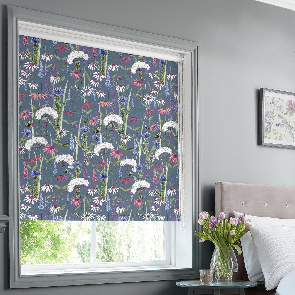 Voyage Hermione Made to Measure Blackout Roller Blind Indigo