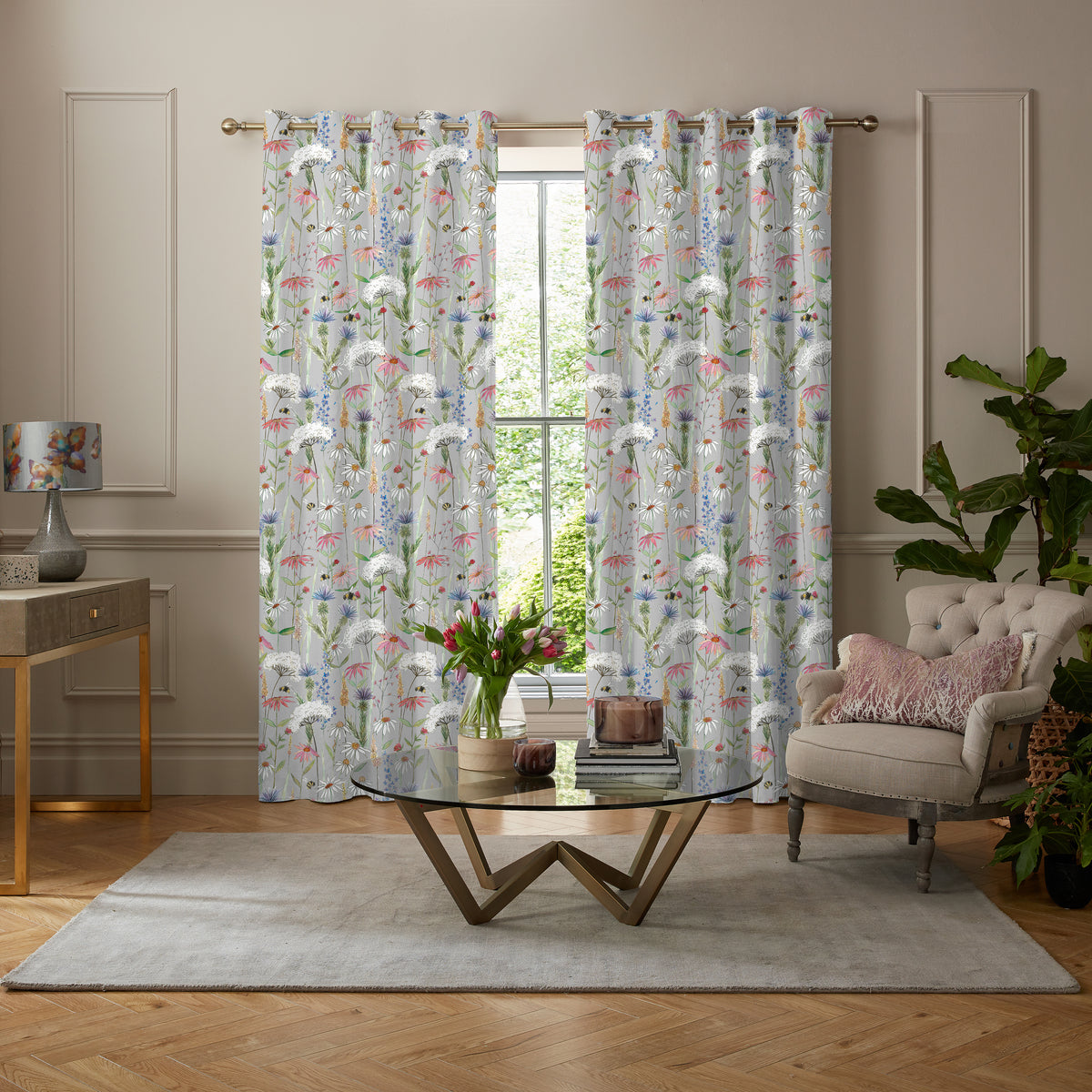 Voyage Hermione Made to Measure Curtain Silver