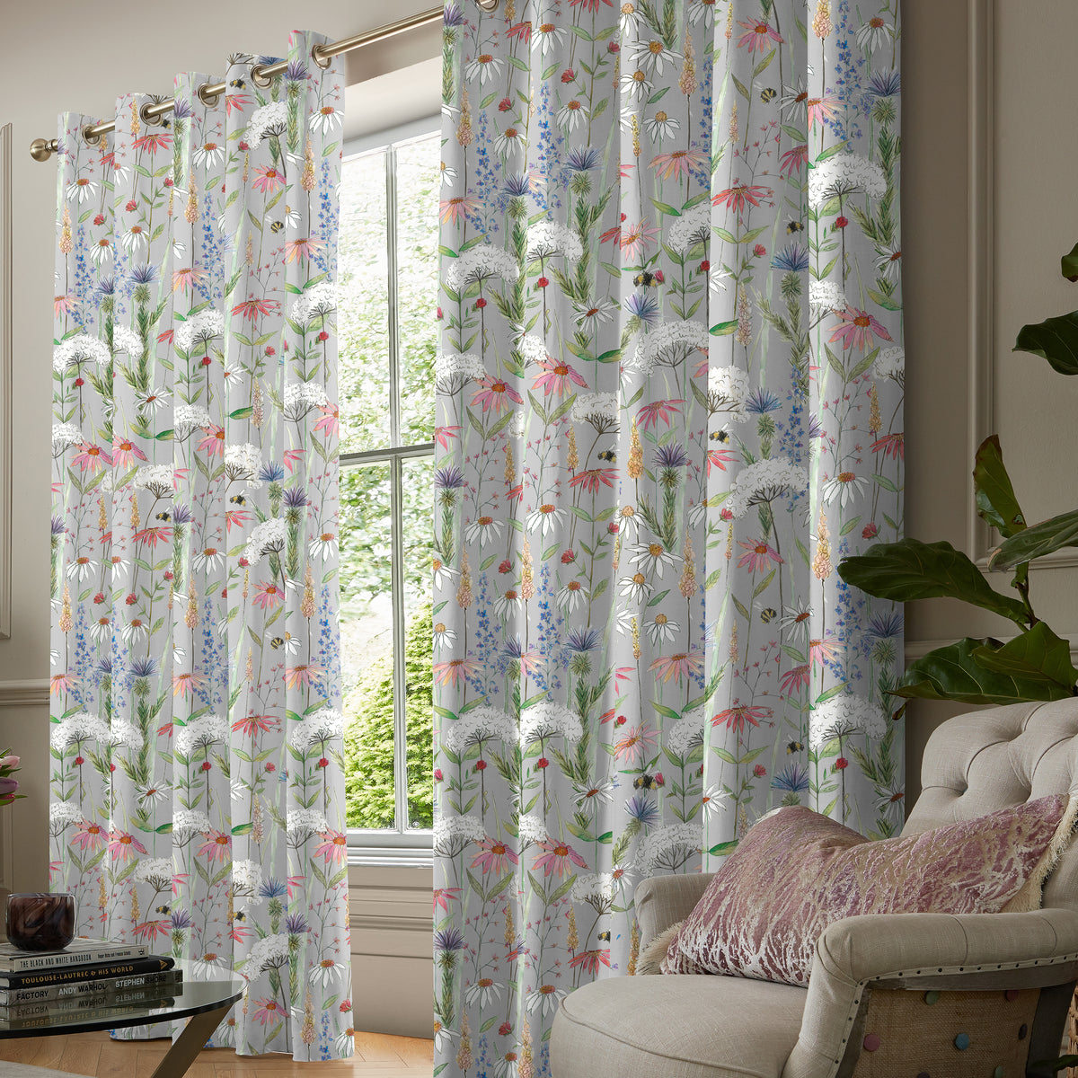 Voyage Hermione Made to Measure Curtain Silver
