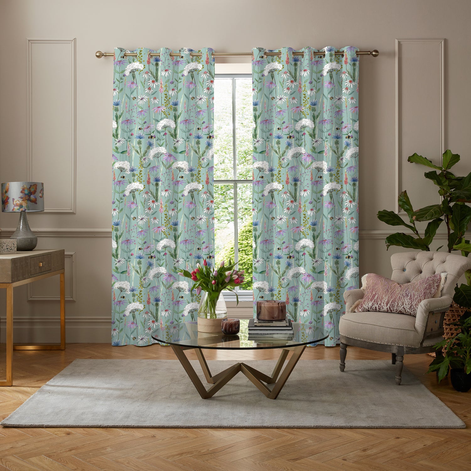 Voyage Hermione Made to Measure Curtain Verde
