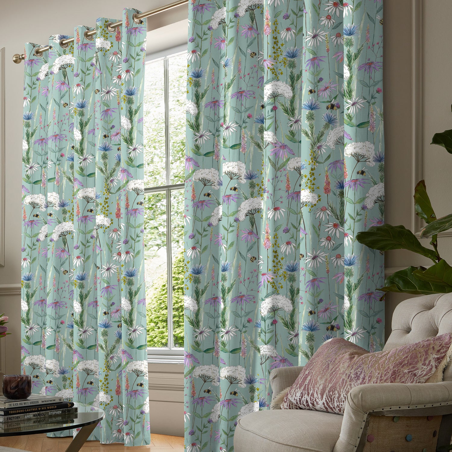 Voyage Hermione Made to Measure Curtain Verde